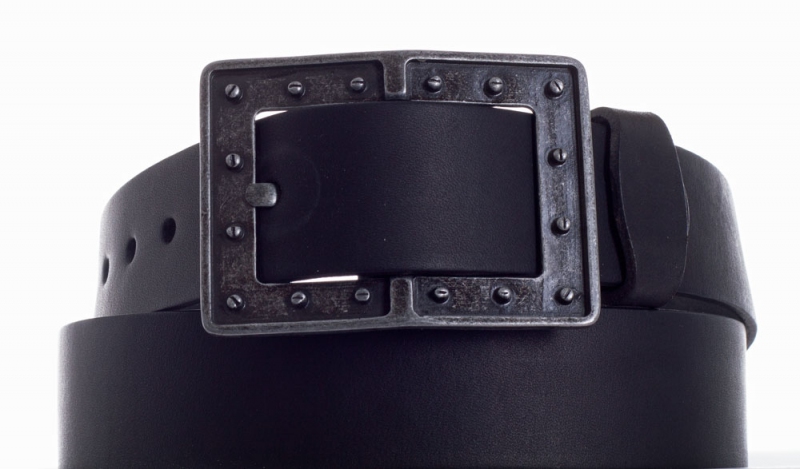 Kožené opasky - Černý kožený pásek 1473