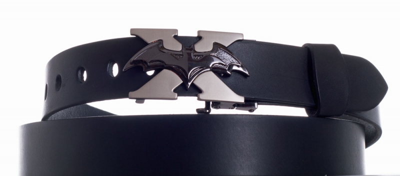 Kožené opasky - Černý kožený pásek Batman