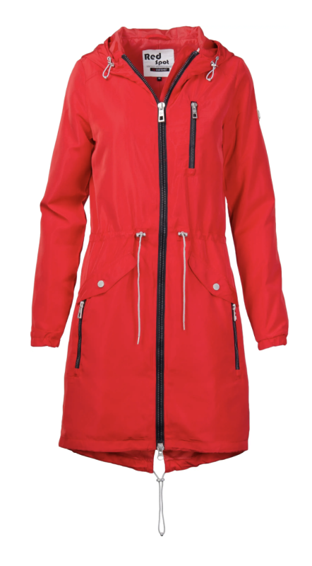 SLEVY - Dámská parka Red Spot s kapucí – červená